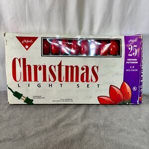 Hofert's Indoor/Outdoor Red C-9 Christmas Light Set-25 Bulbs Tested Working